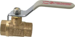 Value Collection - 3/8" Pipe, Full Port, Brass UL Listed Ball Valve - Inline - Two Way Flow, FNPT x FNPT Ends, Lever Handle, 600 WOG, 150 WSP - Industrial Tool & Supply