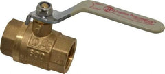 Value Collection - 3/4" Pipe, Full Port, Brass UL Listed Ball Valve - Inline - Two Way Flow, FNPT x FNPT Ends, Lever Handle, 600 WOG, 150 WSP - Industrial Tool & Supply