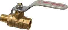 Value Collection - 1/4" Pipe, Full Port, Brass UL Listed Ball Valve - Inline - Two Way Flow, MNPT x FNPT Ends, Lever Handle, 600 WOG, 150 WSP - Industrial Tool & Supply