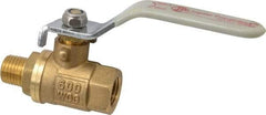 Value Collection - 1/4" Pipe, Full Port, Brass Full Port Ball Valve - Inline - Two Way Flow, MNPT x FNPT Ends, Lever Handle, 600 WOG, 150 WSP - Industrial Tool & Supply