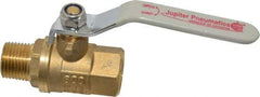 Value Collection - 1/2" Pipe, Full Port, Brass Full Port Ball Valve - Inline - Two Way Flow, MNPT x FNPT Ends, Lever Handle, 600 WOG, 150 WSP - Industrial Tool & Supply