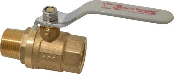 Value Collection - 3/4" Pipe, Full Port, Brass Full Port Ball Valve - Inline - Two Way Flow, MNPT x FNPT Ends, Lever Handle, 600 WOG, 150 WSP - Industrial Tool & Supply