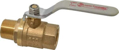 Value Collection - 3/4" Pipe, Full Port, Brass Full Port Ball Valve - Inline - Two Way Flow, MNPT x FNPT Ends, Lever Handle, 600 WOG, 150 WSP - Industrial Tool & Supply