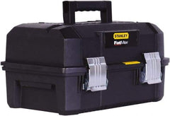 Stanley - 3 Compartment 2 Drawer Tool Box - 17-29/32" Wide x 12-7/64" Deep x 9-13/64" High, Structural Foam, Black - Industrial Tool & Supply