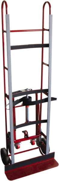 PRO-SOURCE - 1,200 Lb Capacity 66-3/4" OAH Vending Truck - 5-1/4 x 24" Base Plate, Steel Handle, Steel, Mold-On Rubber Wheels - Industrial Tool & Supply