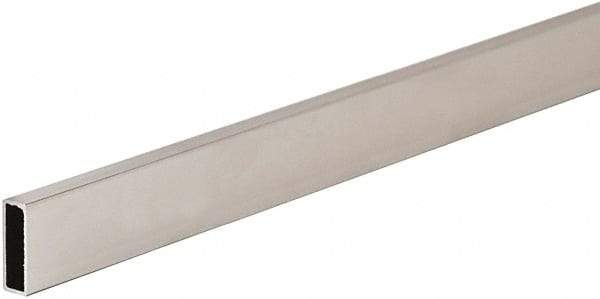 ECONOCO - 1/2" Wide, 1-1/2 High, Open Shelving Accessory/Component - Steel, Chrome Finish, 144" Long, Use with 1-1/4" Hangrail Brackets - Industrial Tool & Supply