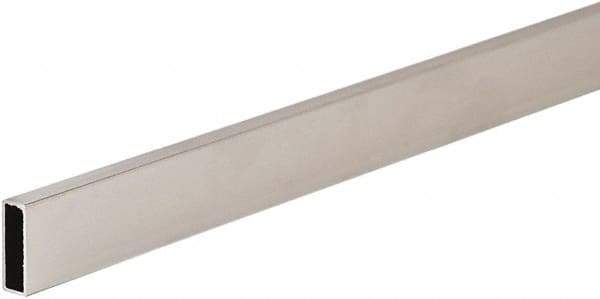 ECONOCO - 1/2" Wide, 1-1/2 High, Open Shelving Accessory/Component - Steel, Chrome Finish, 96" Long, Use with 1-1/4" Hangrail Brackets - Industrial Tool & Supply