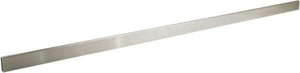 ECONOCO - 1/2" Wide, 1-1/2 High, Open Shelving Accessory/Component - Steel, Satin Chrome Finish, 48" Long, Use with 1-1/4" Hangrail Brackets - Industrial Tool & Supply