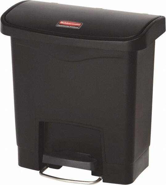 Rubbermaid - 4 Gal Rectangle Unlabeled Trash Can - 15.7" High x 14-7/8" Long, Black, Resin - Industrial Tool & Supply