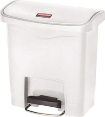 Rubbermaid - 4 Gal Rectangle Unlabeled Trash Can - 15.7" High x 14-7/8" Long, White, Resin - Industrial Tool & Supply