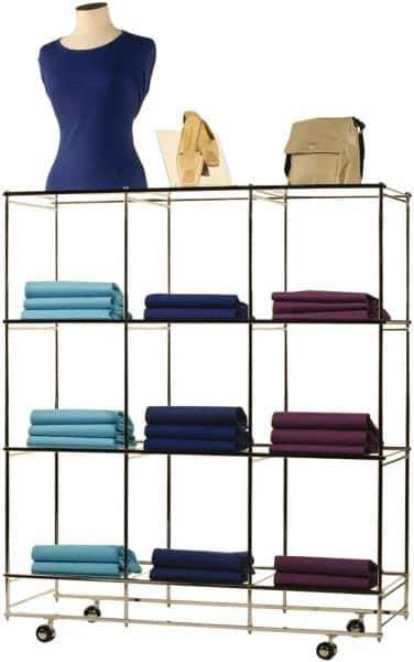 ECONOCO - 53" High x 46-1/2" Wide x 14" Deep, 12 Shelf Folding Cube Display Unit - Gray - Industrial Tool & Supply