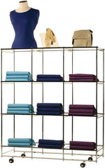 ECONOCO - 53" High x 46-1/2" Wide x 14" Deep, 12 Shelf Folding Cube Display Unit - Gray - Industrial Tool & Supply
