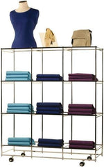 ECONOCO - 53" High x 46-1/2" Wide x 14" Deep, 12 Shelf Folding Cube Display Unit - Chrome - Industrial Tool & Supply