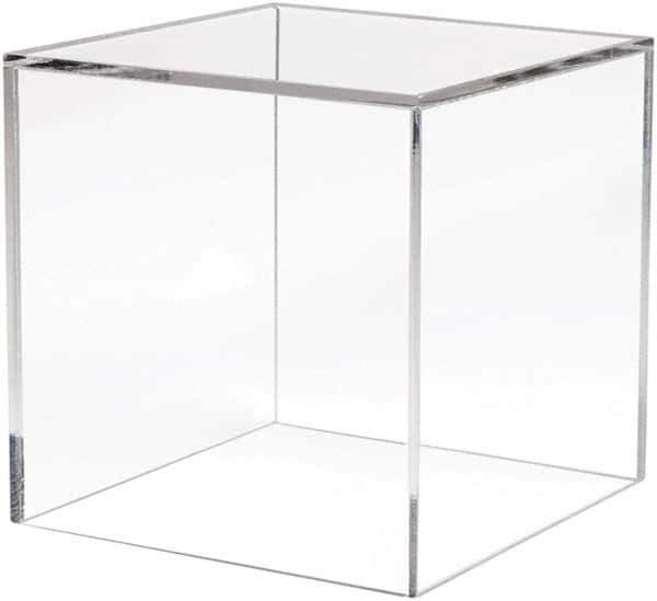 ECONOCO - 8" High x 8" Wide x 8" Deep, Display Cube Plastic Shelving - Clear - Industrial Tool & Supply