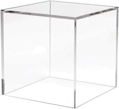 ECONOCO - 8" High x 8" Wide x 8" Deep, Display Cube Plastic Shelving - Clear - Industrial Tool & Supply