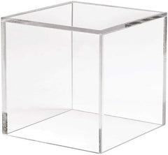 ECONOCO - 6" High x 6" Wide x 6" Deep, Display Cube Plastic Shelving - Clear - Industrial Tool & Supply