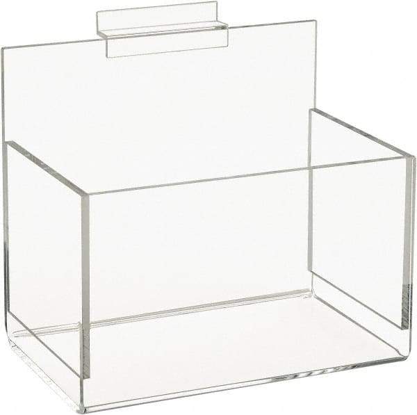 ECONOCO - 5" Deep, Clear Acrylic Slatwall Bin - 7" High x 8" Wide x 5" Long - Industrial Tool & Supply
