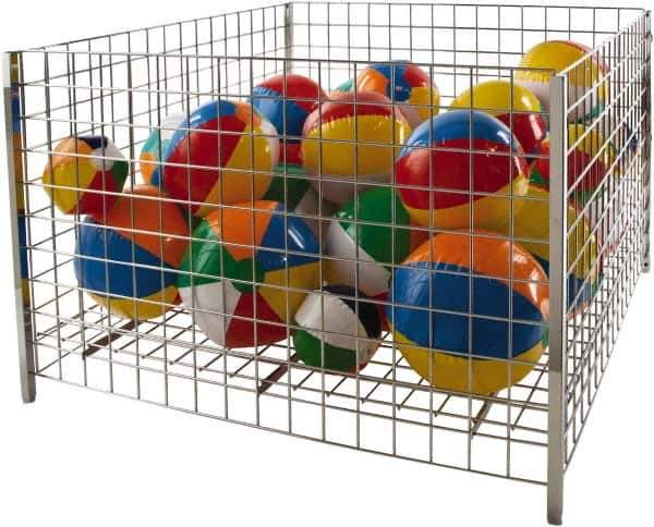 ECONOCO - 48" Long x 48" Wide x 32" High Steel Basket-Style Bulk Container - Industrial Tool & Supply