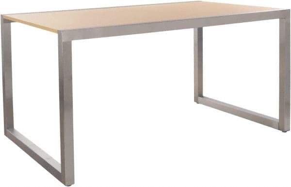 ECONOCO - 60" Long x 36" Wide x 30" High Stationary Display Table - Maple & Satin Chrome (Color), Melamine Top - Industrial Tool & Supply