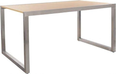 ECONOCO - 60" Long x 36" Wide x 30" High Stationary Display Table - Maple & Satin Chrome (Color), Melamine Top - Industrial Tool & Supply