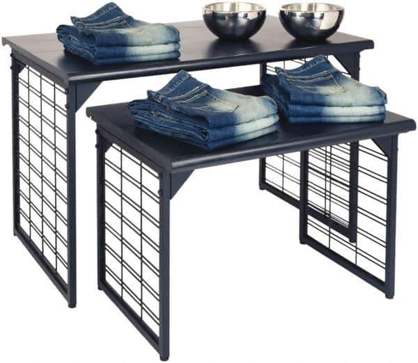 ECONOCO - 36 to 50" Wide x 25 to 32" High Stationary Nesting Table - Matte Black, Steel Frame - Industrial Tool & Supply
