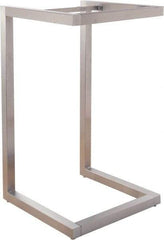 ECONOCO - 24" Long x 24" Wide x 42" High Stationary Pedestal Table Frame - Satin Chrome, Steel Frame - Industrial Tool & Supply