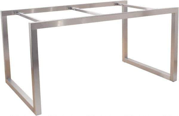 ECONOCO - 60" Long x 36" Wide x 30" High Stationary Display Table Frame - Satin Chrome, Steel Frame - Industrial Tool & Supply