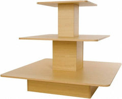 ECONOCO - 48" Long x 48" Wide x 42" High Stationary 3-Tier Table - Maple (Color), Melamine - Industrial Tool & Supply
