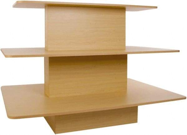 ECONOCO - 42" Long x 42" Wide x 42" High Stationary 3-Tier Table - Maple (Color), Melamine - Industrial Tool & Supply