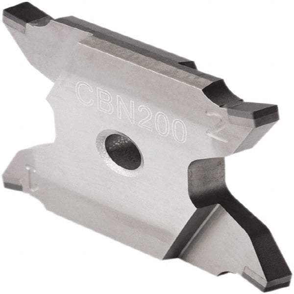 Seco - 2503015X4GKL Grade CBN200, 0.08" Cutting Width PCBN Grooving Insert - 0.256" Max Depth of Cut, Left Hand, 0.15mm Corner Radius - Industrial Tool & Supply