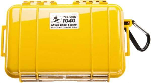 Pelican Products, Inc. - 5-1/16" Wide x 2-1/8" High, Clamshell Hard Case - Yellow, Polycarbonate - Industrial Tool & Supply