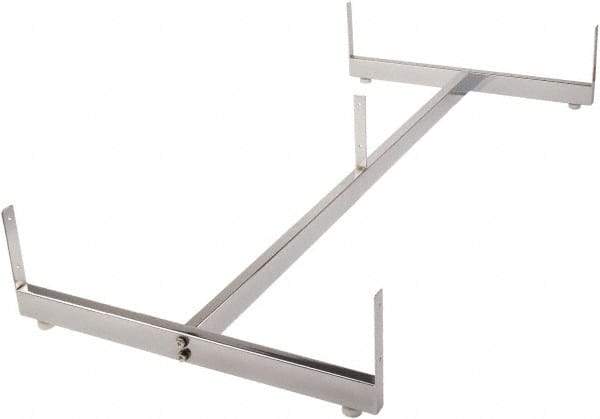 ECONOCO - 24-1/2" Wide, Open Shelving Accessory/Component - Steel, Chrome Finish, 49-1/2" Long, Use with Grid Panels - Industrial Tool & Supply