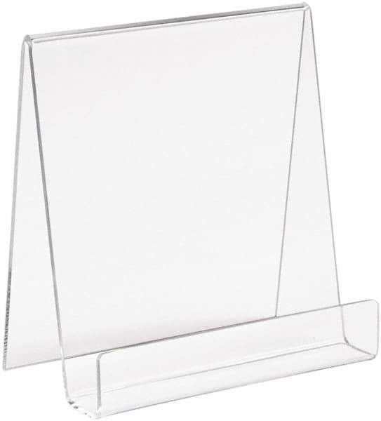 ECONOCO - 5-1/2" Wide x 6" High, Acrylic Display Easel - Clear - Industrial Tool & Supply