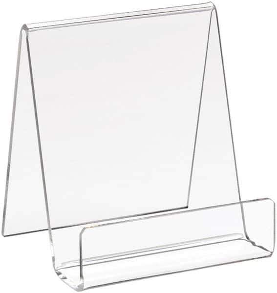 ECONOCO - 3-1/2" Wide x 4" High, Acrylic Display Easel - Clear - Industrial Tool & Supply