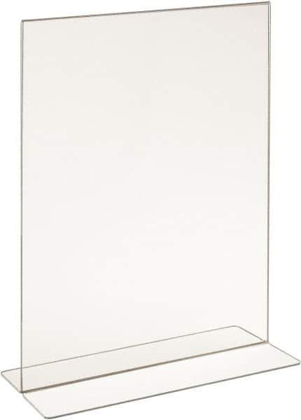 ECONOCO - 11 Inch Wide x 14 Inch High Sign Compatibility, Acrylic Round Frame Counter Top Sign Holder - Clear, 14 Inch Holder Height, Holds 1 Sign - Industrial Tool & Supply