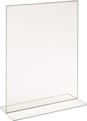 ECONOCO - 11 Inch Wide x 14 Inch High Sign Compatibility, Acrylic Round Frame Counter Top Sign Holder - Clear, 14 Inch Holder Height, Holds 1 Sign - Industrial Tool & Supply