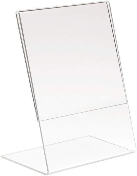 ECONOCO - 5-1/2 Inch Wide x 7 Inch High Sign Compatibility, Acrylic Round Frame Counter Top Sign Holder - Clear, 7 Inch Holder Height, Holds 1 Sign - Industrial Tool & Supply