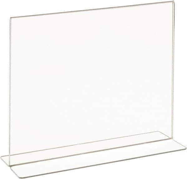 ECONOCO - 11 Inch Wide x 8-1/2 Inch High Sign Compatibility, Acrylic Round Frame Counter Top Sign Holder - Clear, 8-1/2 Inch Holder Height, Holds 1 Sign - Industrial Tool & Supply