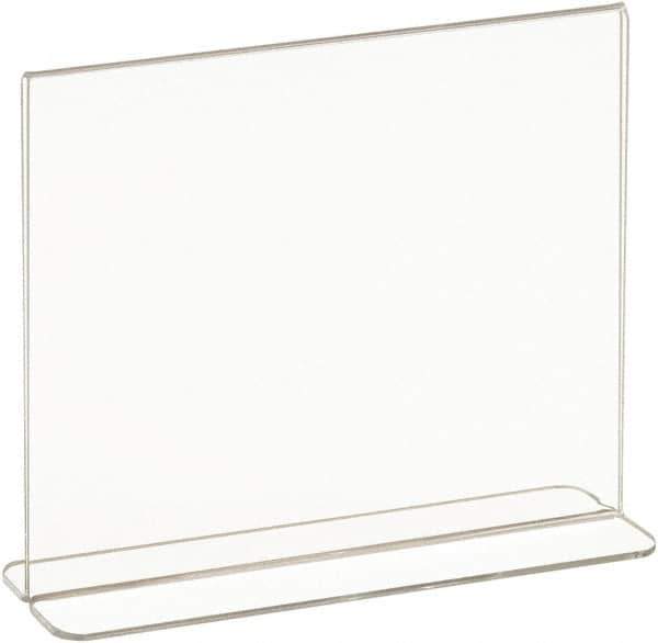 ECONOCO - 7 Inch Wide x 5-1/2 Inch High Sign Compatibility, Acrylic Round Frame Counter Top Sign Holder - Clear, 5-1/2 Inch Holder Height, Holds 1 Sign - Industrial Tool & Supply