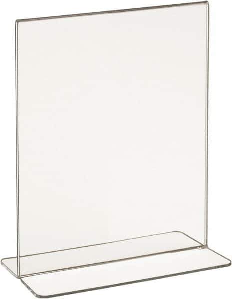 ECONOCO - 5-1/2 Inch Wide x 7 Inch High Sign Compatibility, Acrylic Round Frame Counter Top Sign Holder - Clear, 7 Inch Holder Height, Holds 1 Sign - Industrial Tool & Supply