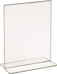 ECONOCO - 5-1/2 Inch Wide x 7 Inch High Sign Compatibility, Acrylic Round Frame Counter Top Sign Holder - Clear, 7 Inch Holder Height, Holds 1 Sign - Industrial Tool & Supply