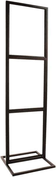 ECONOCO - 22 Inch Wide x 28 Inch High Sign Compatibility, Steel Square Frame Triple Bulletin Sign Holder - Matte Black, 90 Inch Holder Height, Holds 3 Signs - Industrial Tool & Supply