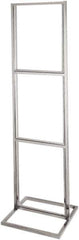 ECONOCO - 22 Inch Wide x 28 Inch High Sign Compatibility, Steel Square Frame Triple Bulletin Sign Holder - Chrome, 90 Inch Holder Height, Holds 3 Signs - Industrial Tool & Supply