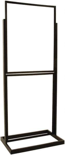 ECONOCO - 22 Inch Wide x 28 Inch High Sign Compatibility, Steel Square Frame Double Bulletin Sign Holder - Matte Black, 56 Inch Holder Height, Holds 2 Signss - Industrial Tool & Supply