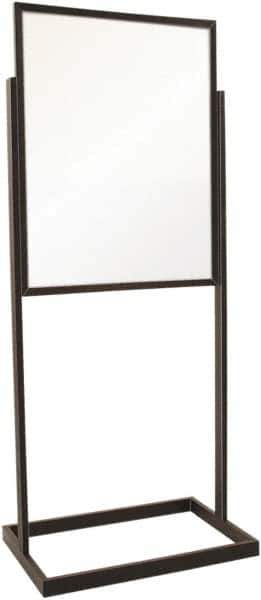 ECONOCO - 22 Inch Wide x 28 Inch High Sign Compatibility, Steel Square Frame Bulletin Sign Holder - Matte Black, 56 Inch Holder Height, Holds 1 Sign - Industrial Tool & Supply