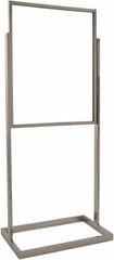 ECONOCO - 22 Inch Wide x 28 Inch High Sign Compatibility, Steel Square Frame Bulletin Sign Holder - Chrome, 56 Inch Holder Height, Holds 1 Sign - Industrial Tool & Supply