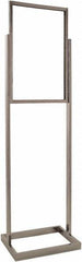 ECONOCO - 14 Inch Wide x 22 Inch High Sign Compatibility, Steel Square Frame Bulletin Sign Holder - Chrome, 56 Inch Holder Height, Holds 1 Sign - Industrial Tool & Supply