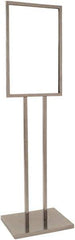 ECONOCO - 14 Inch Wide x 22 Inch High Sign Compatibility, Steel Square Frame Bulletin Sign Holder - Chrome, 53 Inch Holder Height, Holds 1 Sign - Industrial Tool & Supply