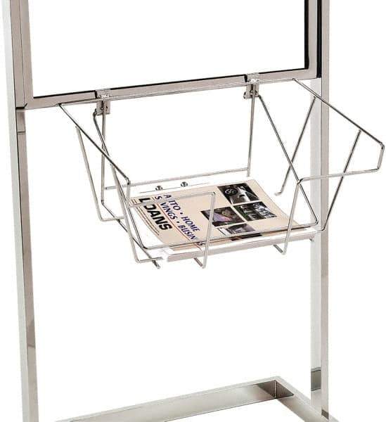 ECONOCO - 18 Inch Wide x 7 Inch High Sign Compatibility, Steel Literature Basket - Chrome, 7 Inch Holder Height - Industrial Tool & Supply