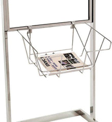 ECONOCO - 18 Inch Wide x 7 Inch High Sign Compatibility, Steel Literature Basket - Chrome, 7 Inch Holder Height - Industrial Tool & Supply
